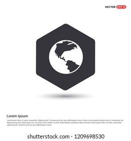 Globe Icon Hexa White Background icon template - vector icon