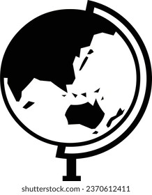 Globe Icon. Globe illustration. Continent icon.