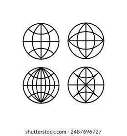 Globe icon. Globe icon illustration. Design element illustration of web browser icon symbol. 