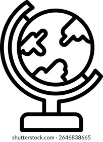 globe icon illustration design with outline, this is not made from any AI generation