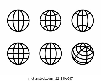 Ilustración de icono de globo. Conjunto de iconos de globo plano. Vector de material.