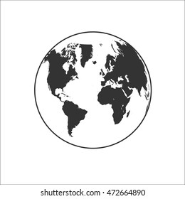 Globe Icon Illustration on white