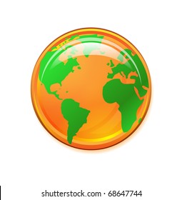 globe icon illustration on white