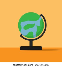 Ilustración de icono de globo. El diseño colorido de la escuela. Símbolo de la miniatura de la Tierra. Vector de diseño plano.