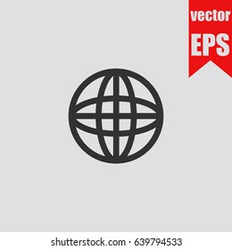 Globe icon infographic isolated in flat style.Vector illustration.