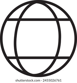 Globe Icon Internet Icon in Schwarz-Weiß