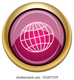 Globe icon. Internet button on white background. EPS10 vector.