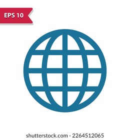 Icono de globo. Internet, Global, Network. Icono vector perfecto de píxel profesional en estilo glifo.