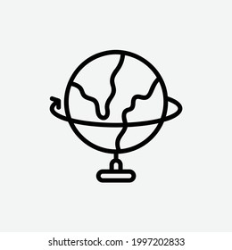 globe icon, isolated education outline icon in light grey background, perfect for website, blog,  logo, graphic design, social media, UI, mobile app, EPS 10 vector illustration