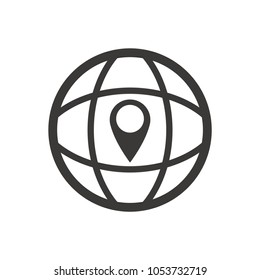 Globe  icon, isolated. Flat design.