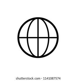 Globe icon, isolated. Flat design.
