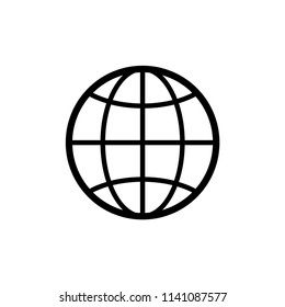 Globe icon, isolated. Flat design.