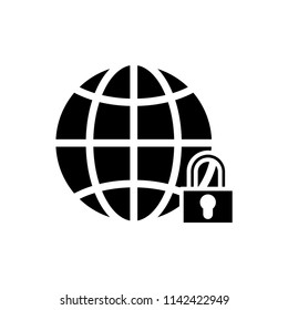 Globe icon, isolated. Flat design.