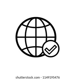 Globe icon, isolated. Flat design.
