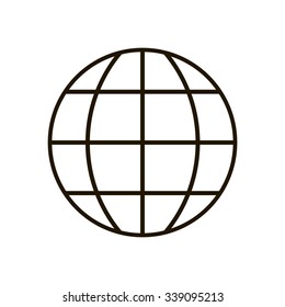  Globe  icon,  isolated. Flat  design.