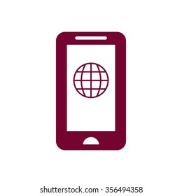  Globe   icon,  isolated. Flat  design.