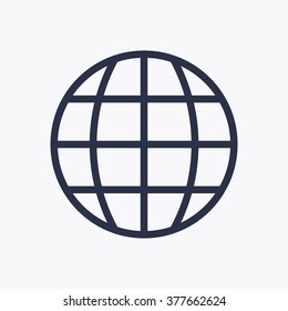  Globe  icon,  isolated. Flat  design.