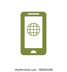  Globe  icon,  isolated. Flat  design.