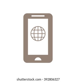   Globe  icon,  isolated. Flat  design.