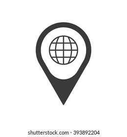 Globe  icon,  isolated. Flat  design.