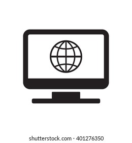Globe  icon,  isolated. Flat  design.