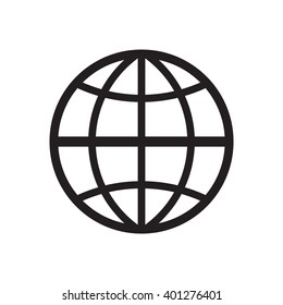 Globe  Icon,  Isolated. Flat  Design.