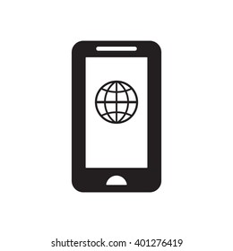 Globe  icon,  isolated. Flat  design.