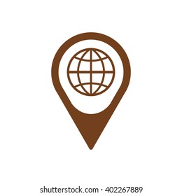 Globe  icon,  isolated. Flat  design.