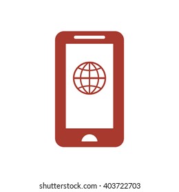 Globe  icon,  isolated. Flat  design.