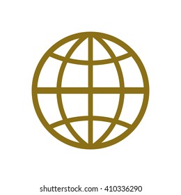 Globe  icon,  isolated. Flat  design.