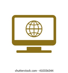 Globe  icon,  isolated. Flat  design.