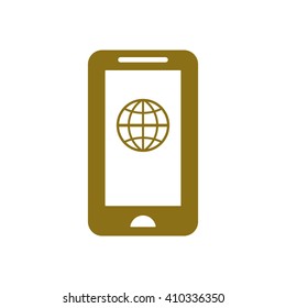 Globe  icon,  isolated. Flat  design.