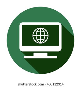 Globe   icon,  isolated. Flat  design.