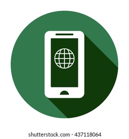 Globe  icon,  isolated. Flat  design.