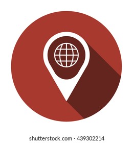 Globe  icon,  isolated. Flat  design.