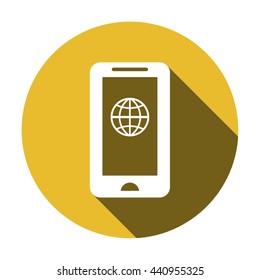 Globe   icon,  isolated. Flat  design.