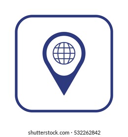  Globe   icon, isolated. Flat  design. 