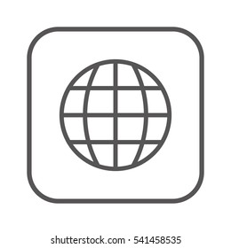  Globe  icon,  isolated. Flat  design.