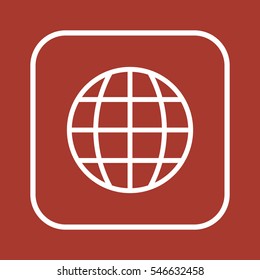  Globe  icon,  isolated. Flat  design.