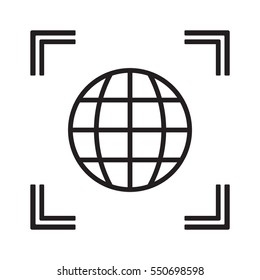  Globe  icon,  isolated. Flat  design.