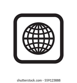 Globe  icon, isolated. Flat design.