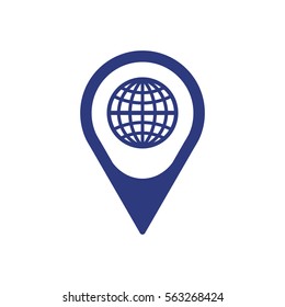 Globe  icon, isolated. Flat design.