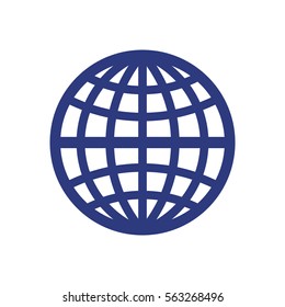 Globe  icon, isolated. Flat design.
