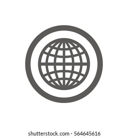 Globe  icon, isolated. Flat design.