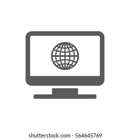 Globe  icon, isolated. Flat design.