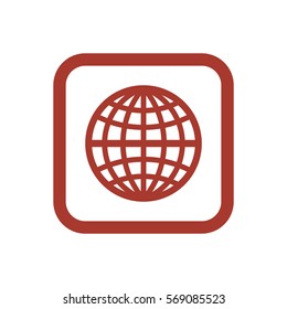 Globe  icon, isolated. Flat design.