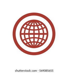 Globe  icon, isolated. Flat design.
