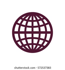 Globe  icon, isolated. Flat design.