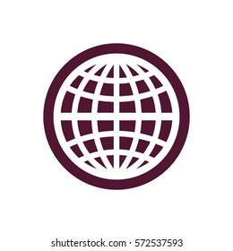 Globe  icon, isolated. Flat design.