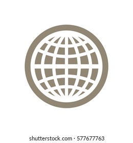 Globe  icon, isolated. Flat design.